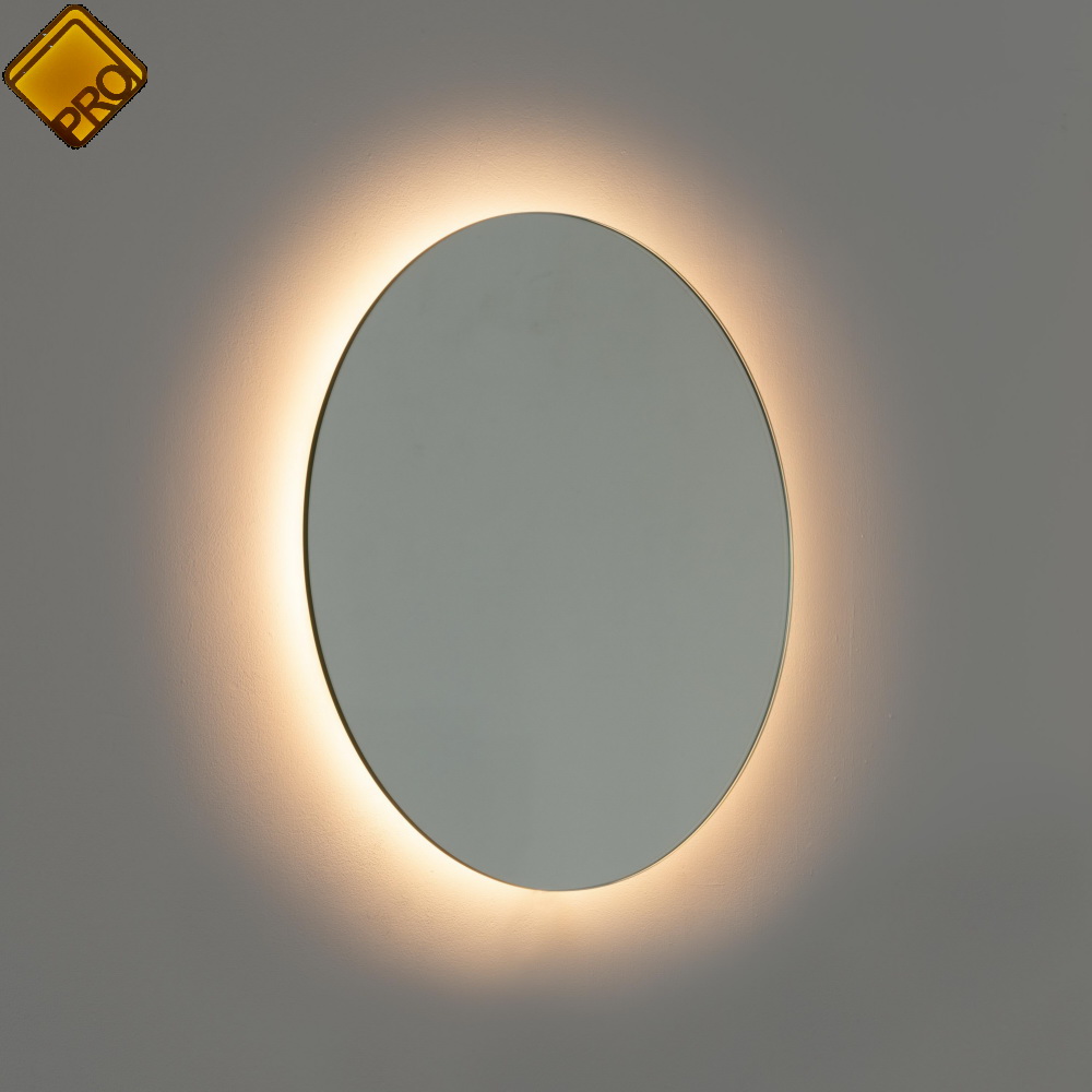 Зеркало круглое в алюминиевой раме с подсветкой